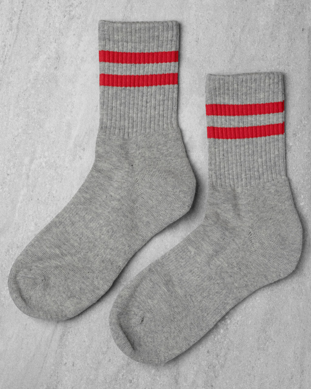 Gym Socks - Grey Red Stripe