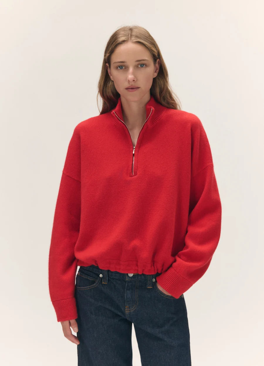 Alder Half Zip Fleece - Poppy Red