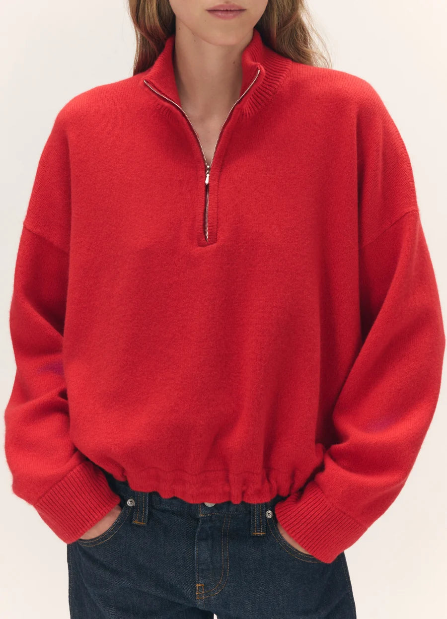 Alder Half Zip Fleece - Poppy Red