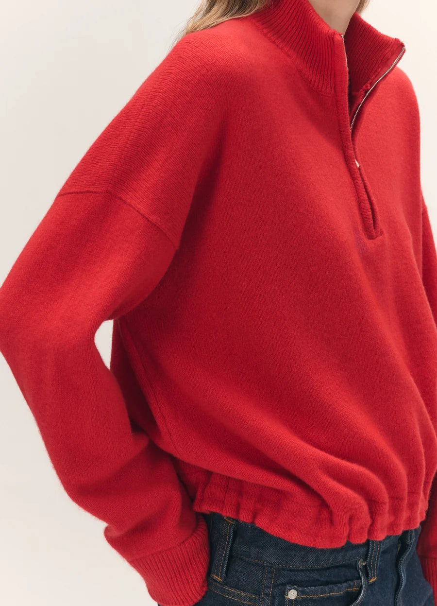Alder Half Zip Fleece - Poppy Red