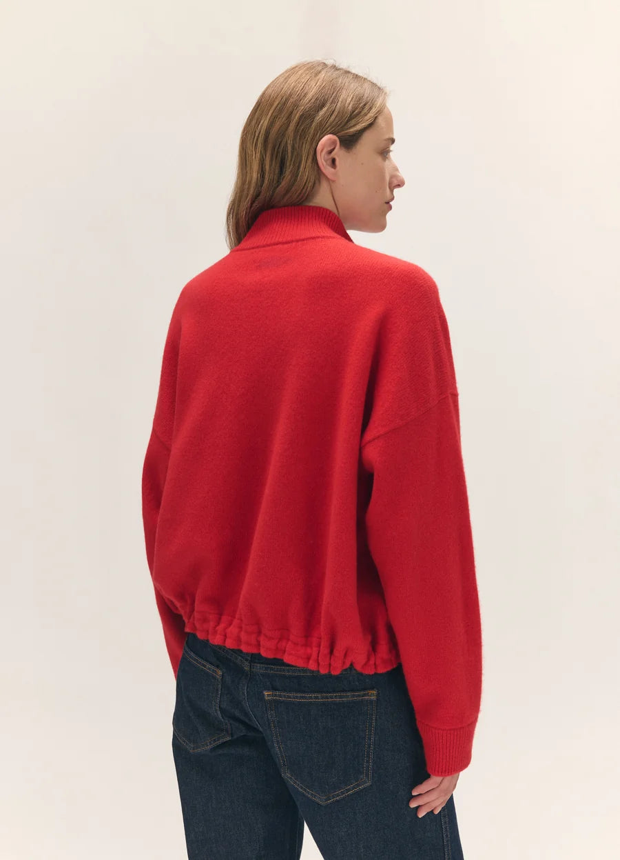 Alder Half Zip Fleece - Poppy Red