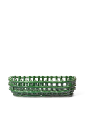 Ceramic Basket - Oval - Green