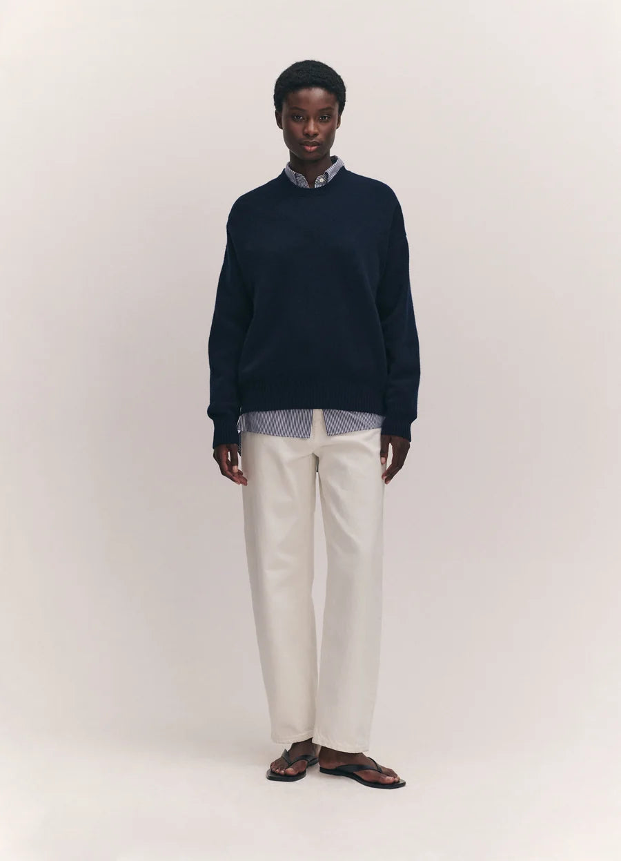Innes Slouch Crewneck - Navy