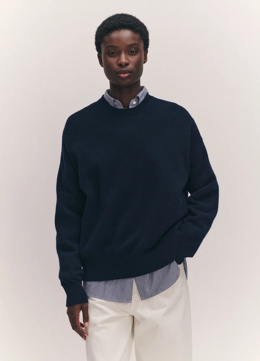 Innes Slouch Crewneck - Navy