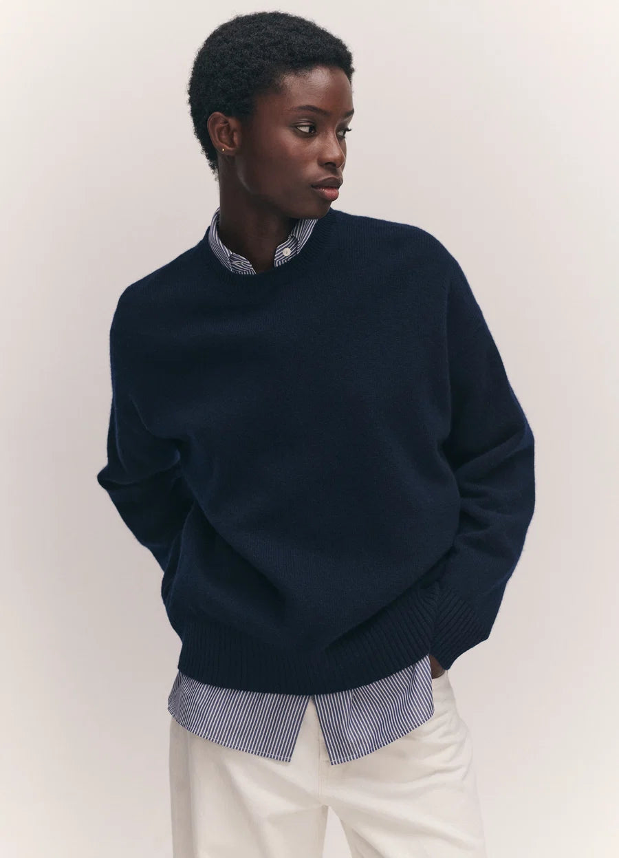 Innes Slouch Crewneck - Navy