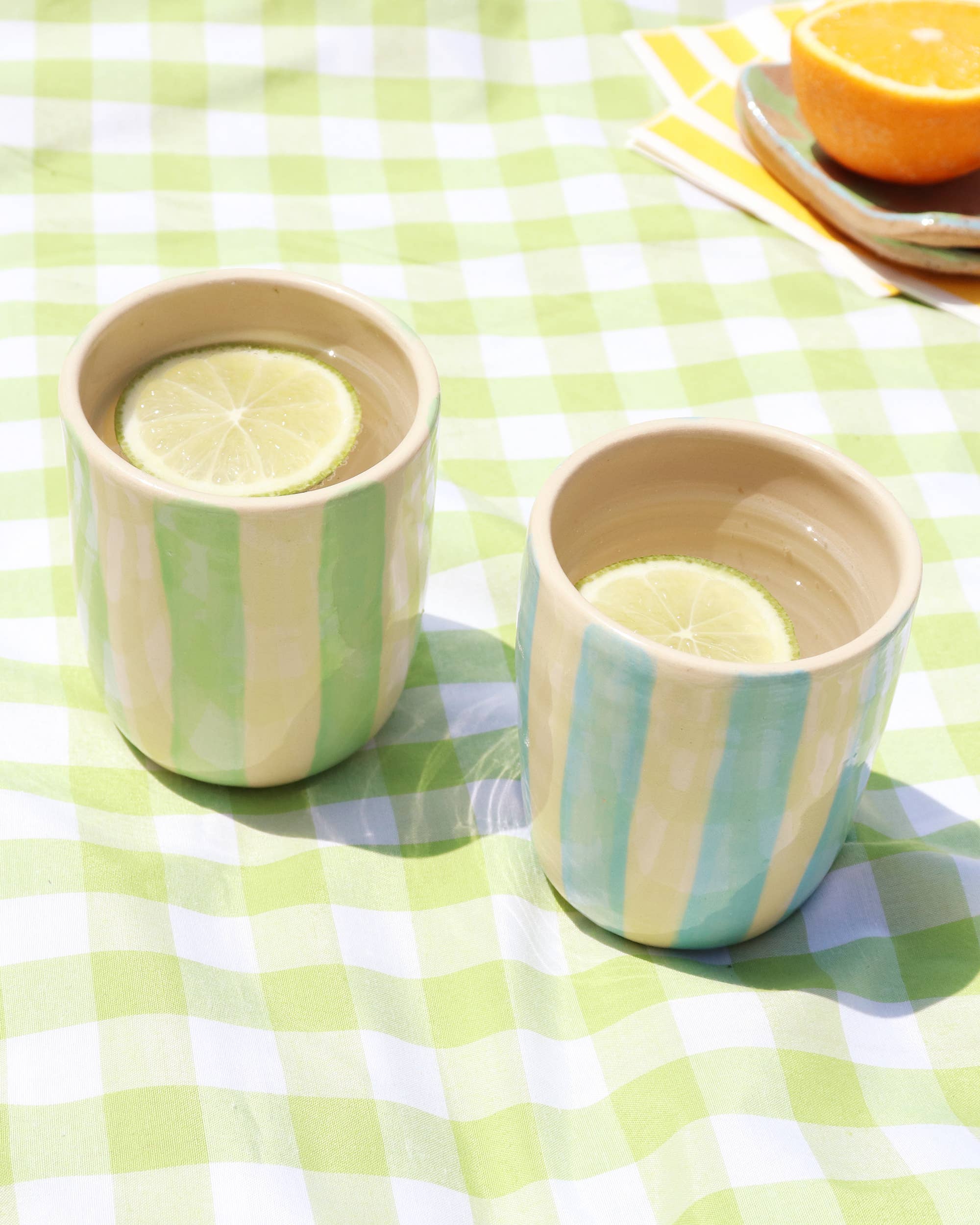 Small Ceramic Striped Tumbler