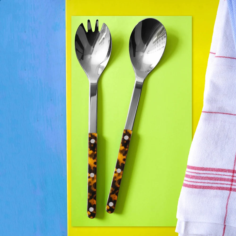 Salad Set 2 Pcs - Faux Tortoise