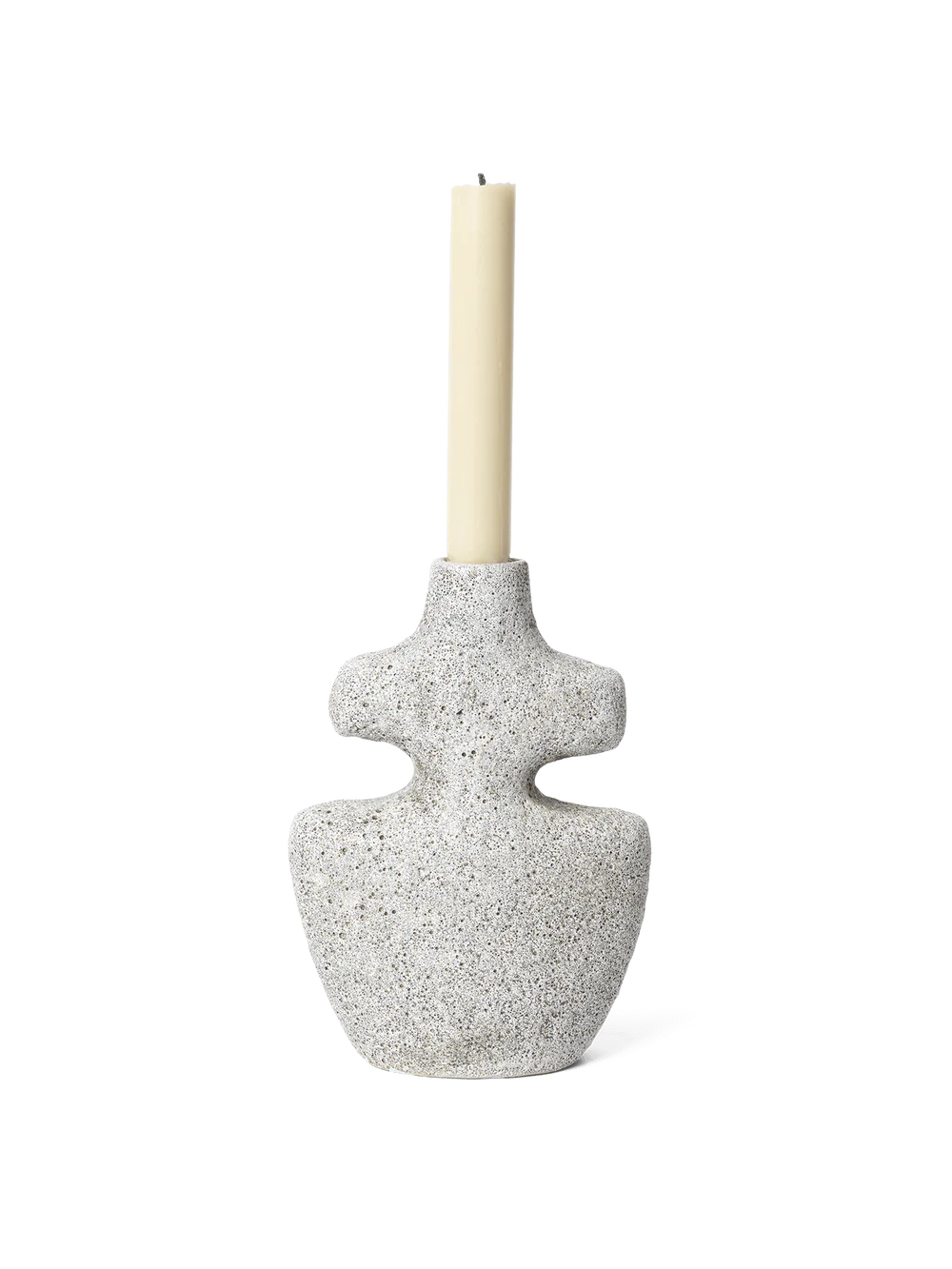 Yara Candle Holder - Medium Grey Pumice