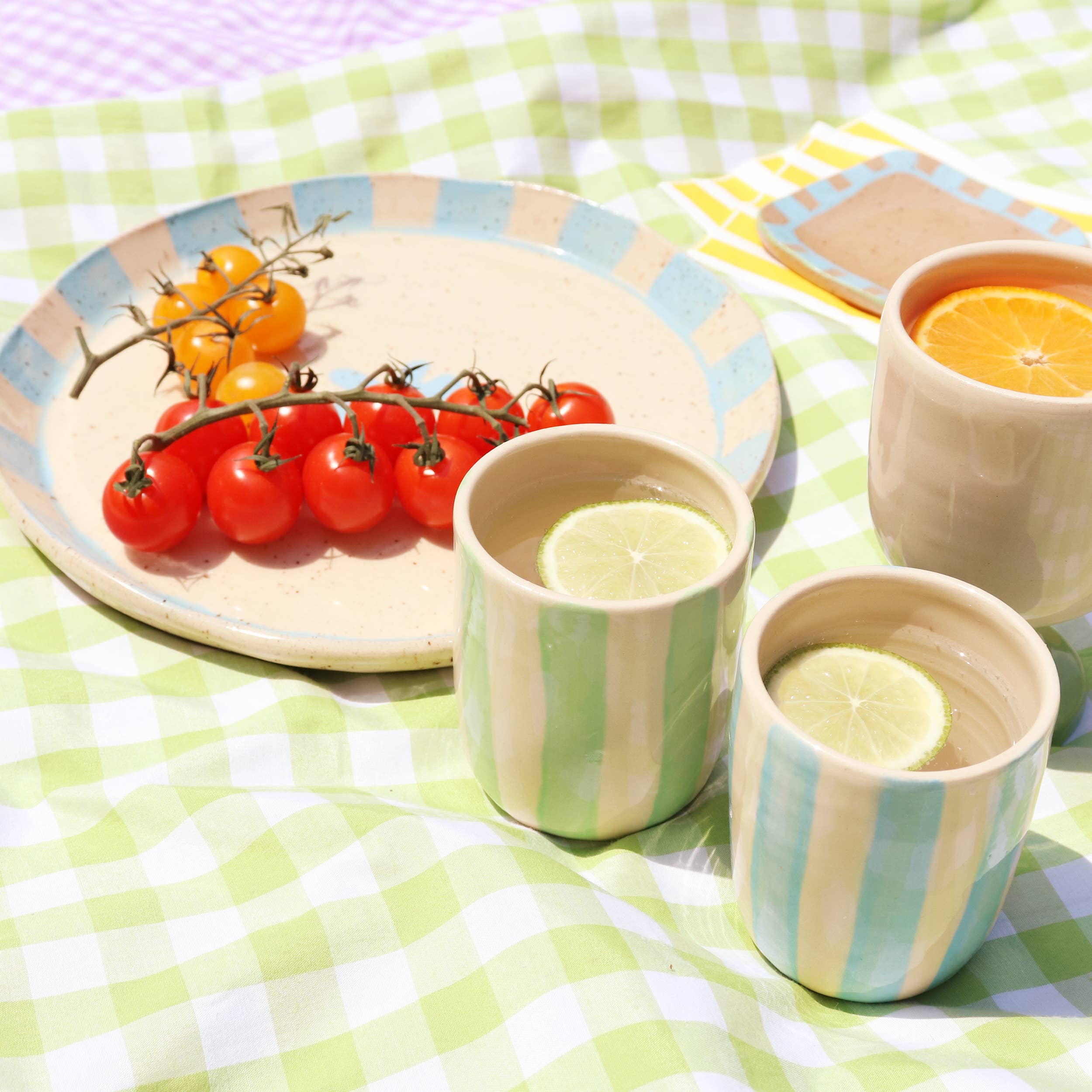 Small Ceramic Striped Tumbler