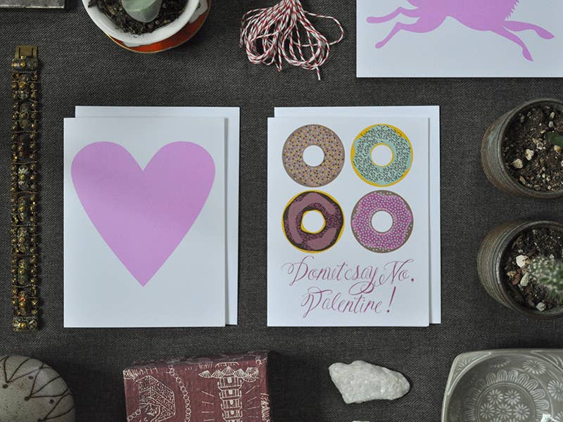 Baby Pink Heart Card  Note Card