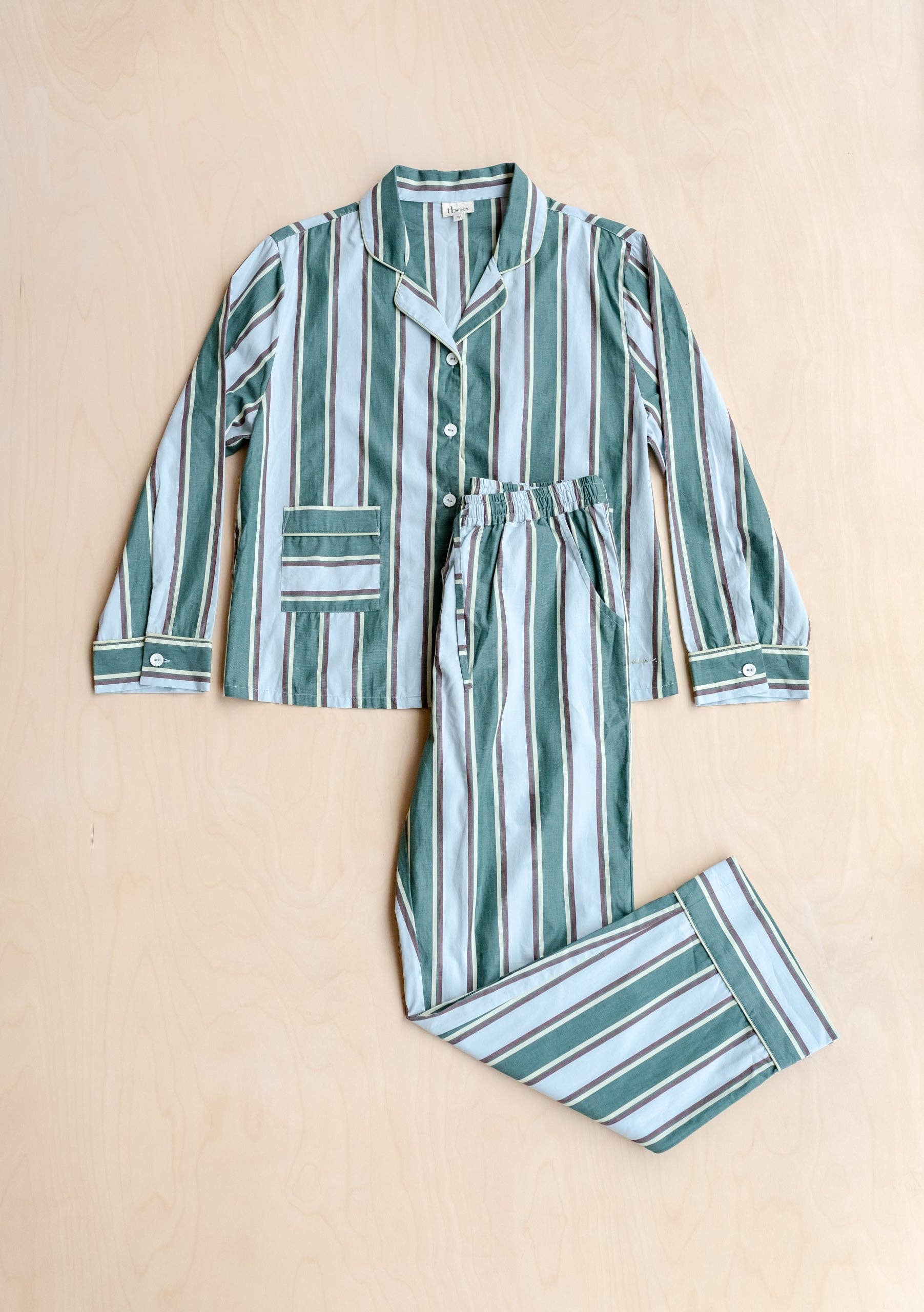 Cotton Pyjamas in Blue Stripe