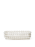 Ceramic Basket - Oval - white