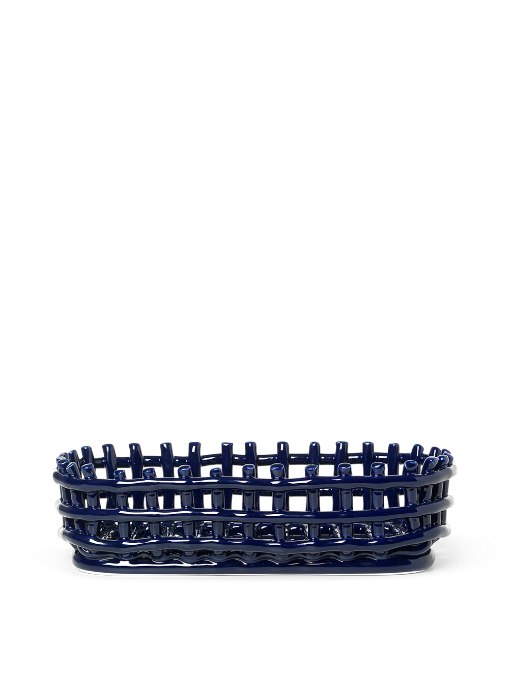 Ceramic Basket - Oval - Blue