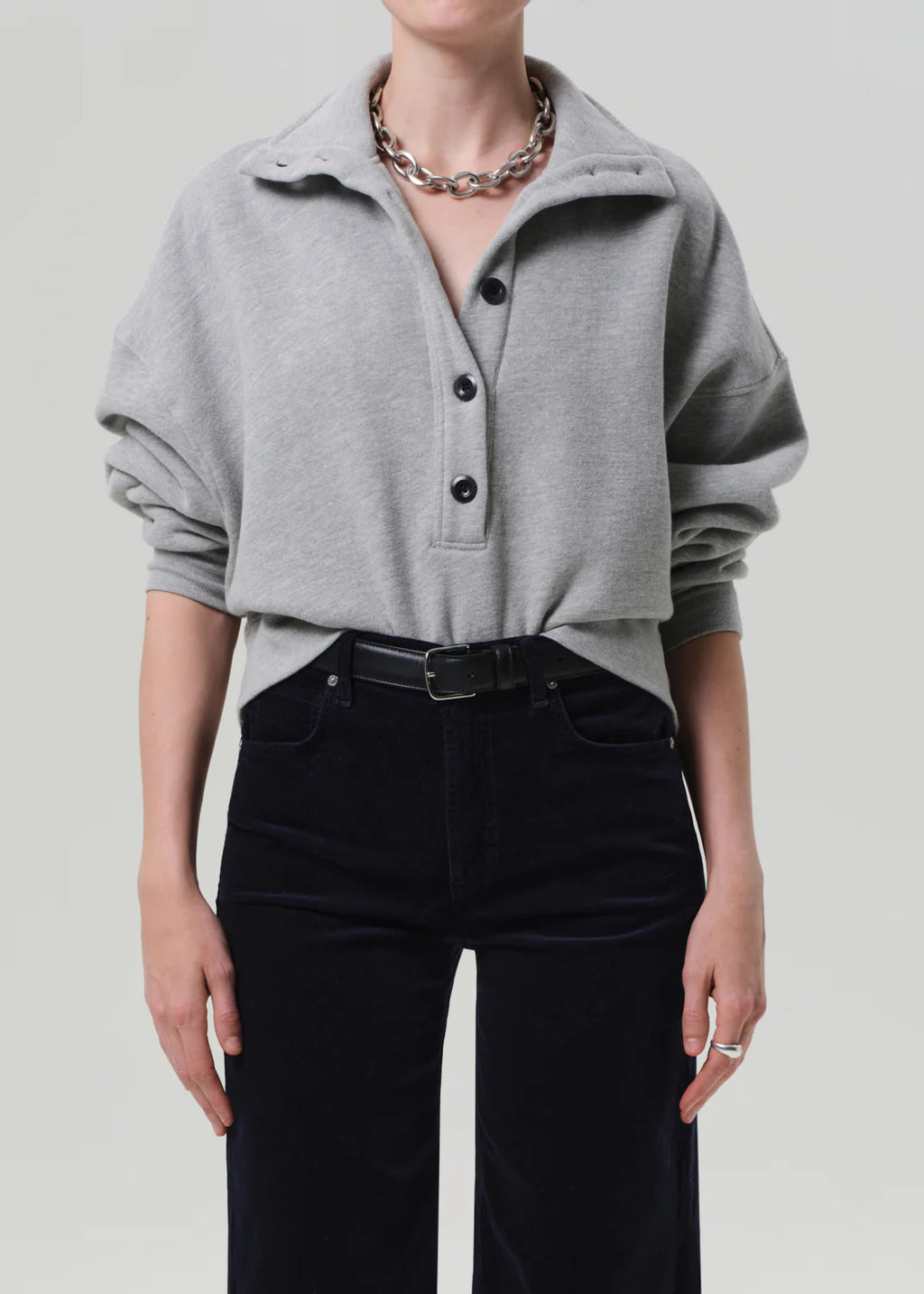 Mirelle Funnel Neck - Heather Grey