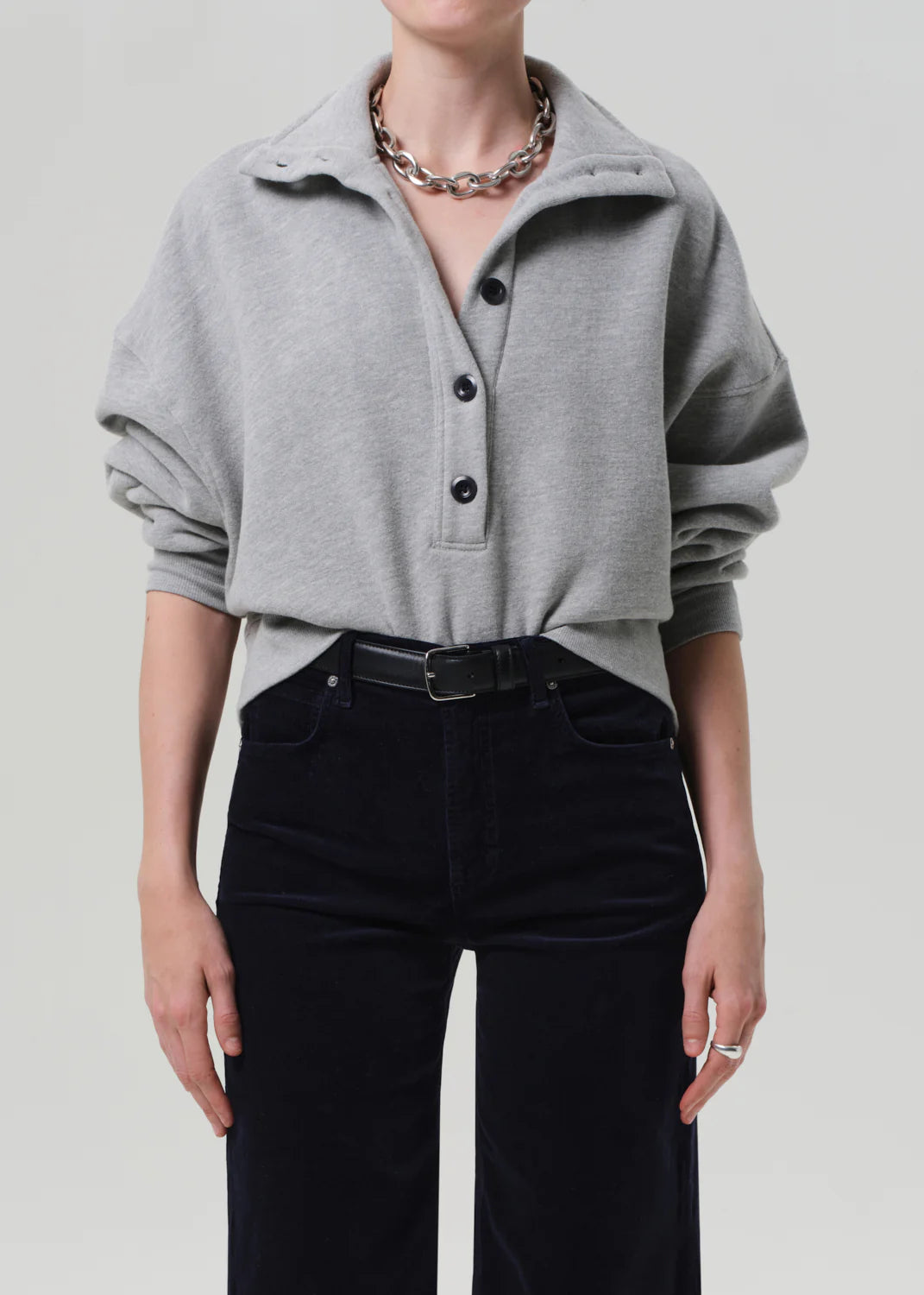 Mirelle Funnel Neck - Heather Grey