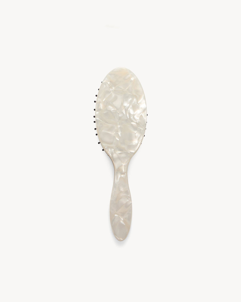 Travel Detangling Hair Brush in White Shell