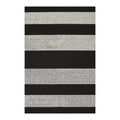 Bold Stripe Shag Big Mat in Black/White - 36 x 60