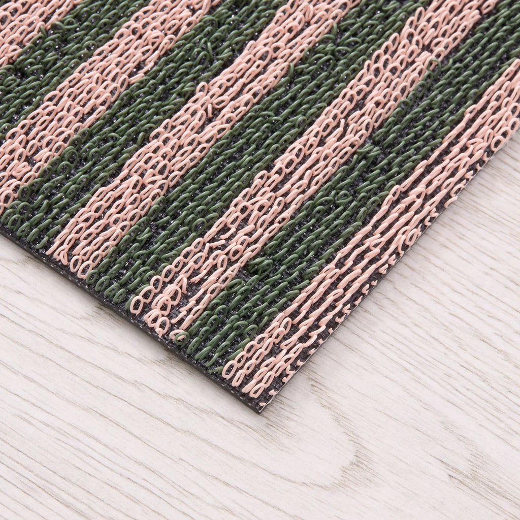 Breton Stripe Shag Mat in Malibu - 24 x 36