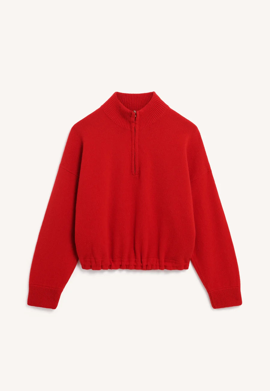 Alder Half Zip Fleece - Poppy Red