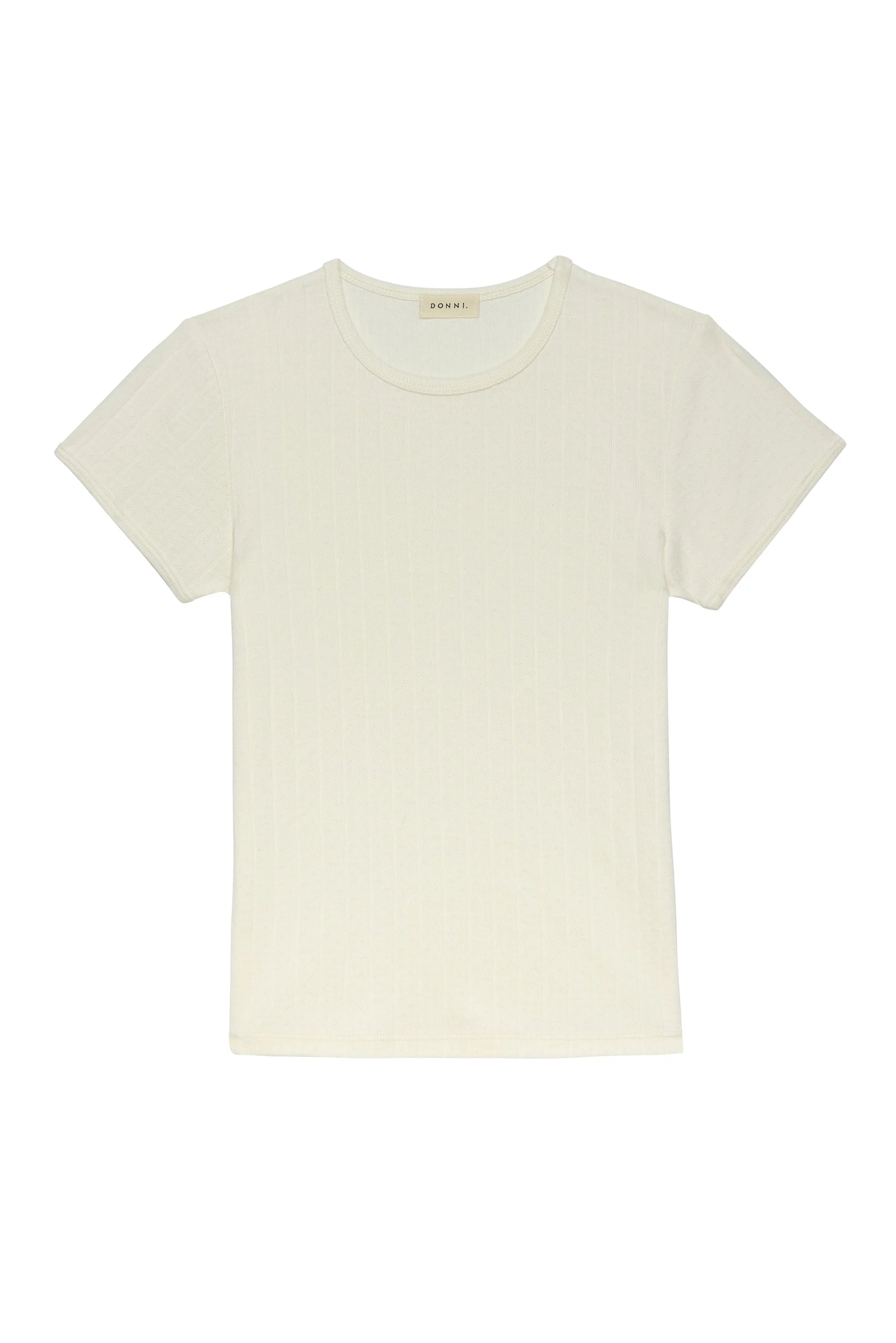 Pointelle Baby Tee - Cream