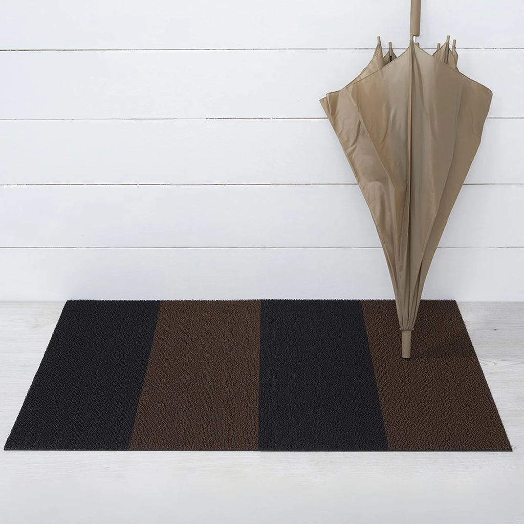 Duo Stripe Shag Big Mat - 36x60 MOCHA