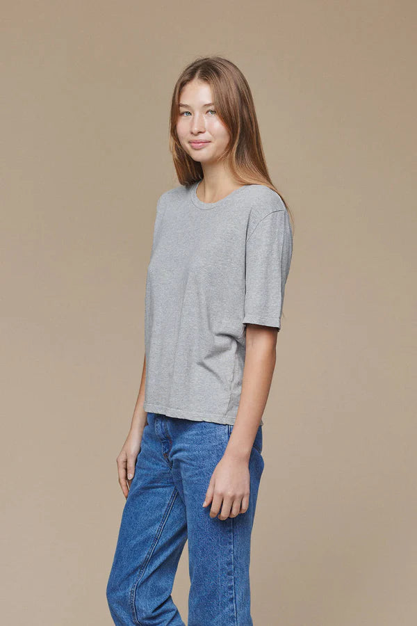Silverlake Cropped Tee - Heather Gray