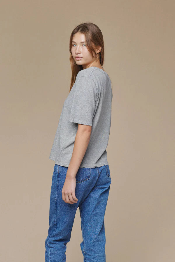 Silverlake Cropped Tee - Heather Gray