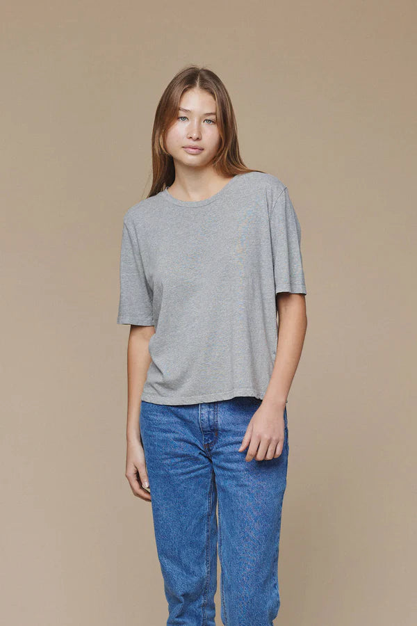 Silverlake Cropped Tee - Heather Gray