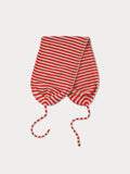Striped Scarf with Ties - Poppy & Oatmeal