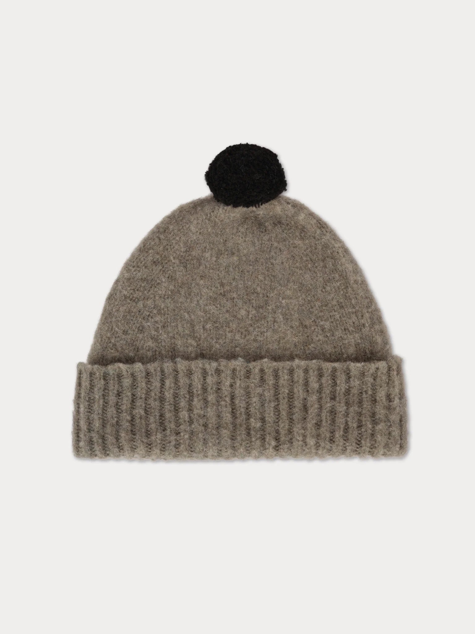 Brushed Hat Contrast Pompom - Moss