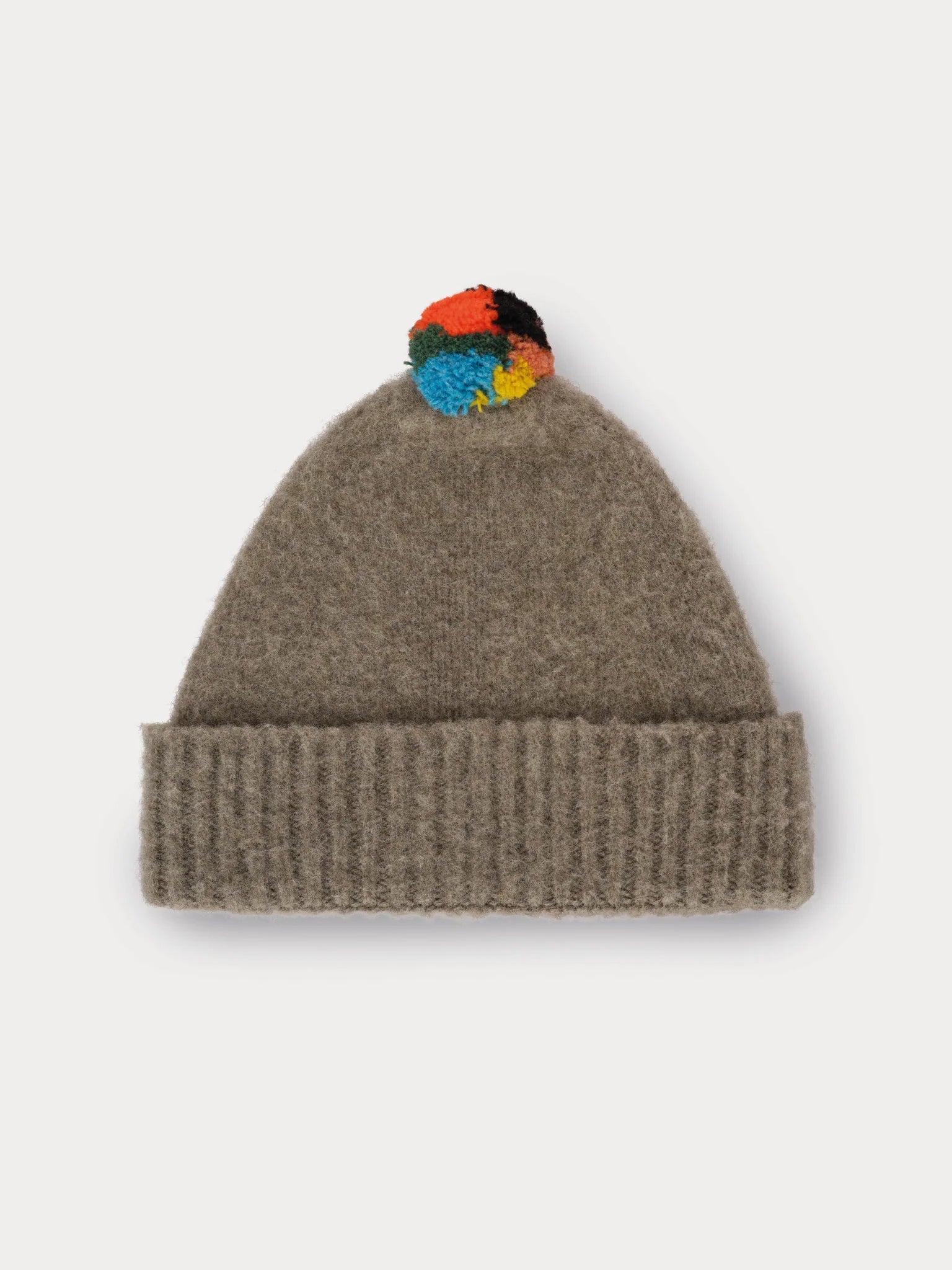 Brushed Hat Stripe Pompom - Moss