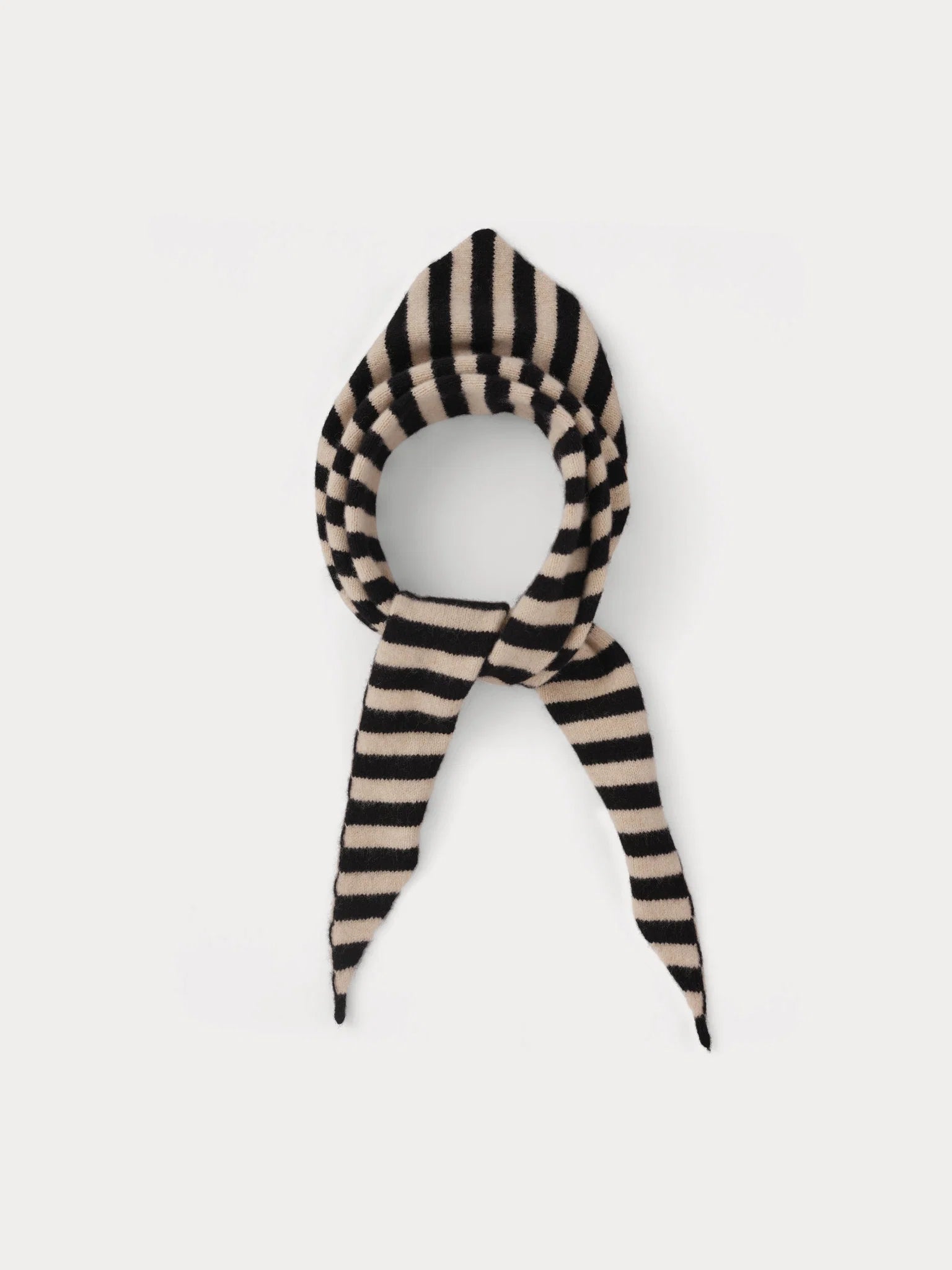 Stripe Triangle Neckerchief - Black & Oatmeal