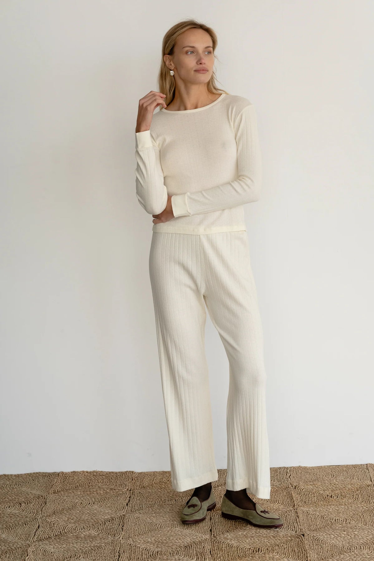The Pointelle Long Sleeve - Cream