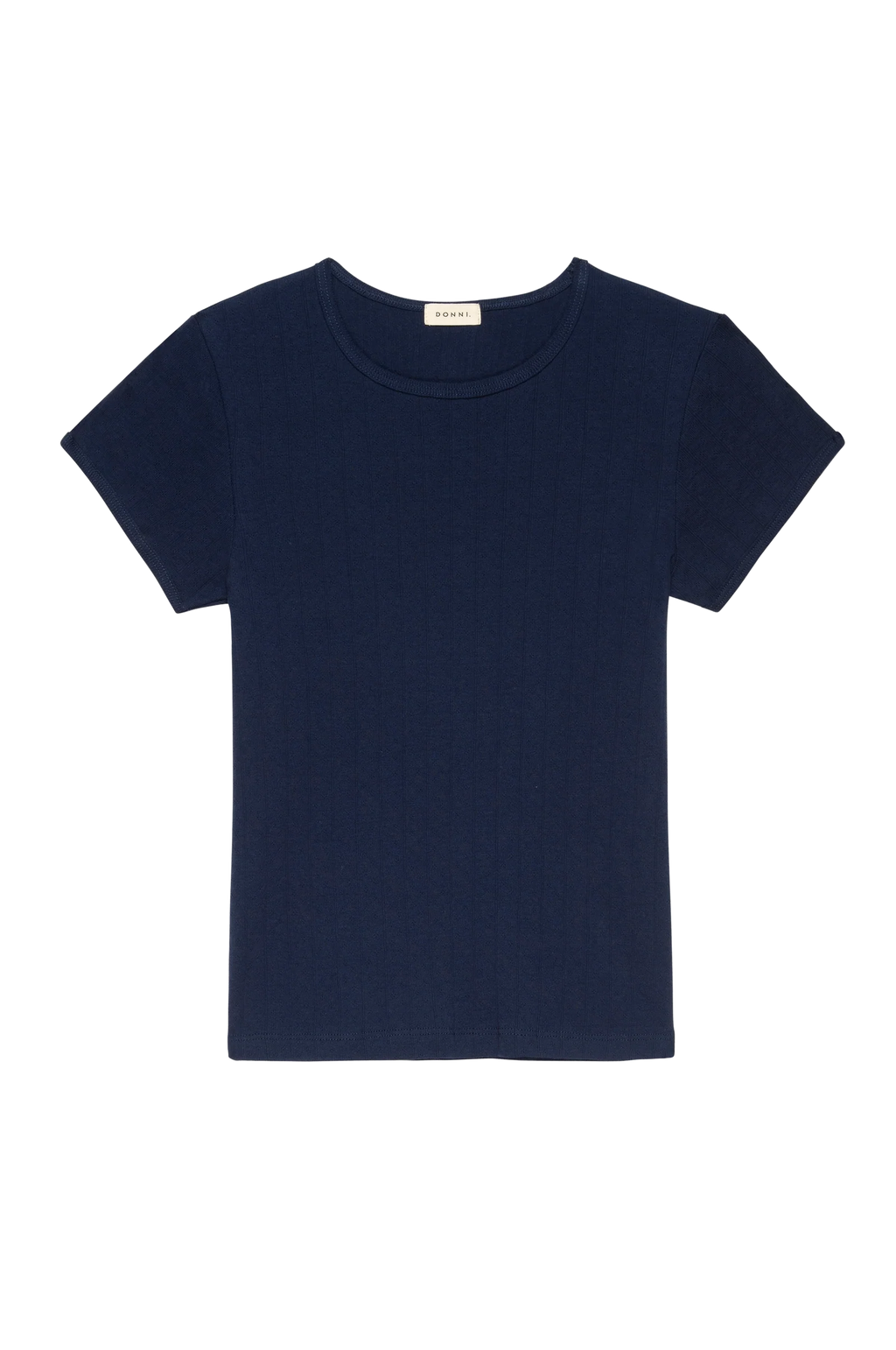 Pointelle Baby Tee - Navy