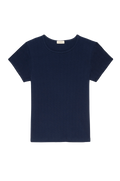 Pointelle Baby Tee - Navy