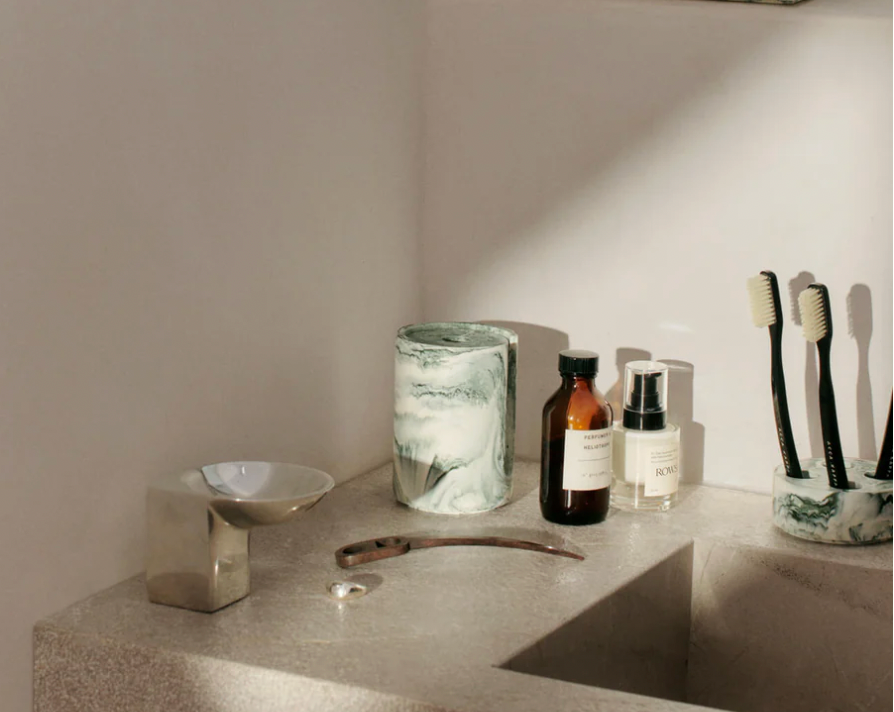 Mist Toothbrush Holder Emerald Off White
