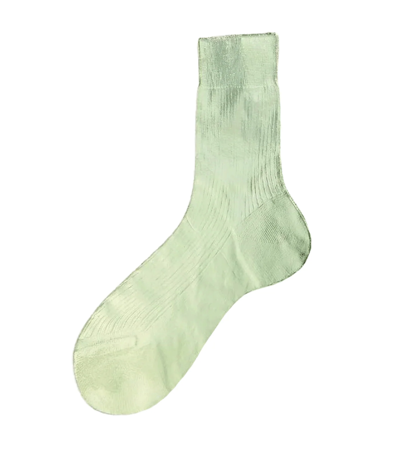 Ribbed Laminated Socks - Verdino
