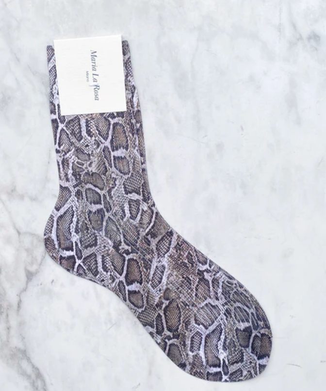 Ribbed Laminated Socks - Python