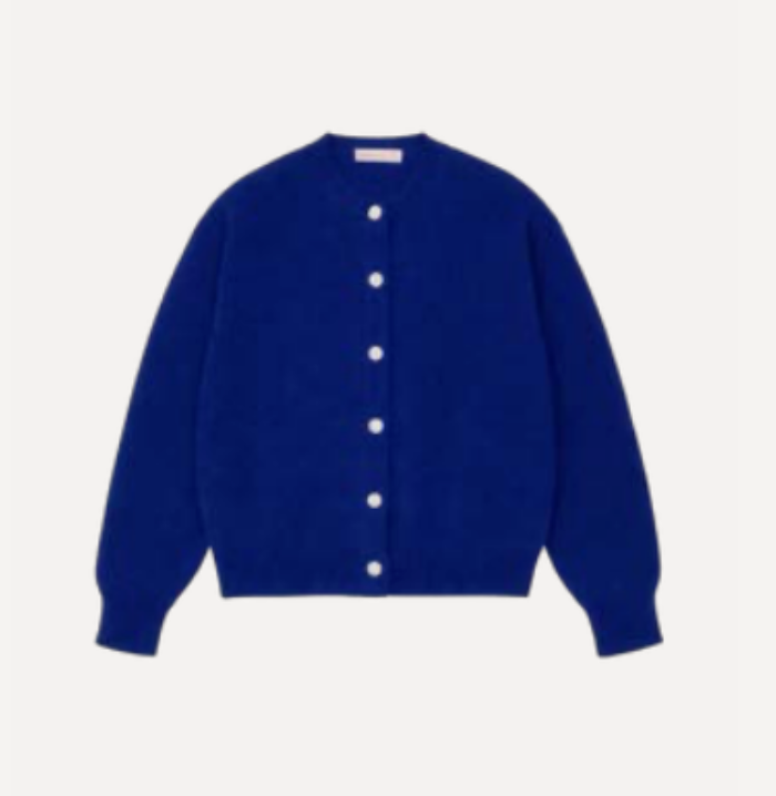 Ada Crewneck Cardigan - Smalt Blue