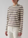 Nellie Shirt - White Orange Stripe