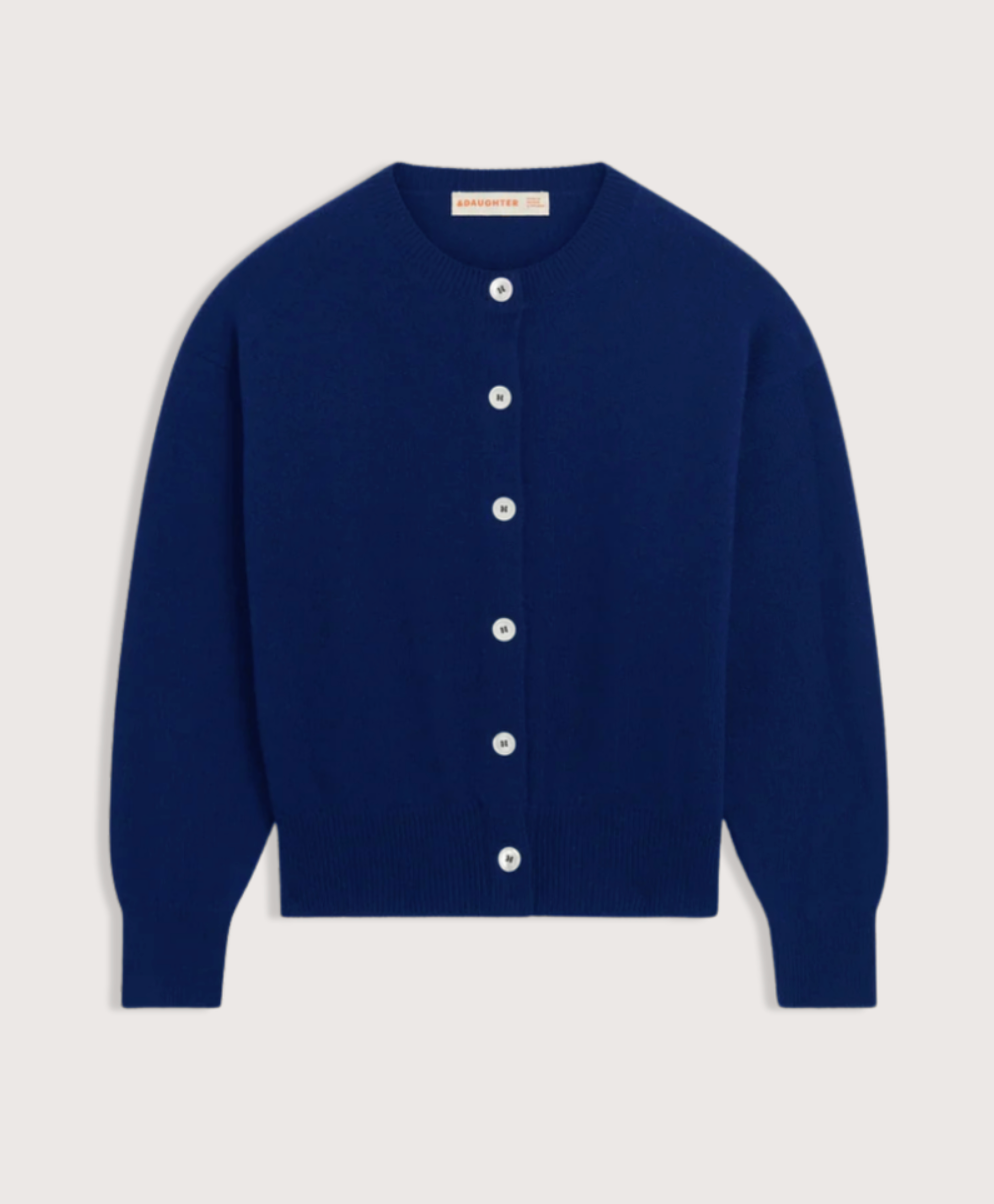 Ada Crewneck Cardigan - Smalt Blue