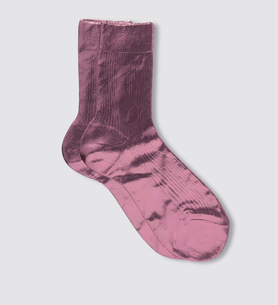 Ribbed Laminated Socks - Bordeaux