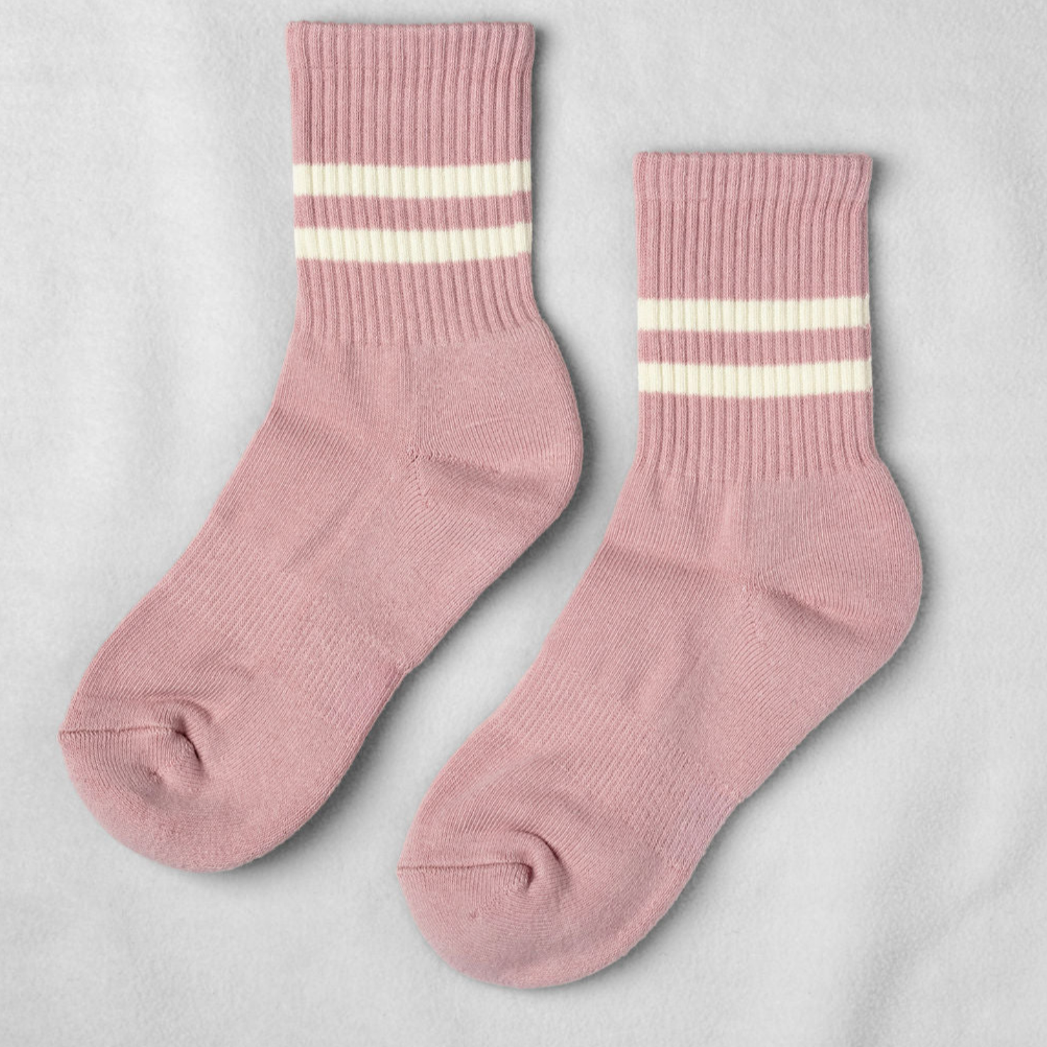 Gym Socks - French Pink Stripe
