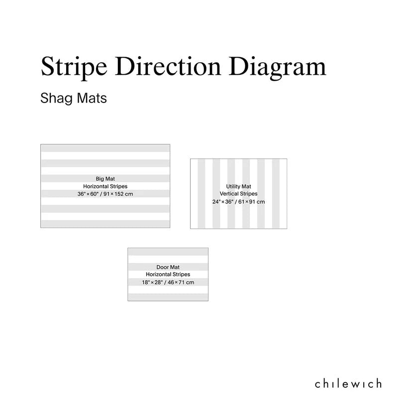 Bold Stripe Shag Big Mat in Black/White - 36 x 60