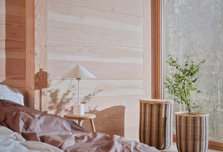 Striped Storage Basket - Nature / Black