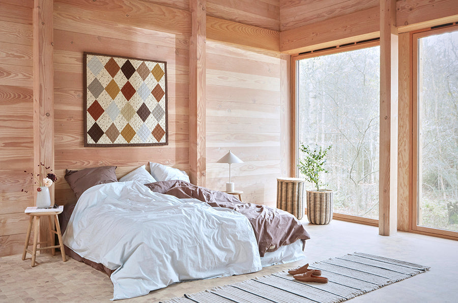 Striped Storage Basket - Nature / Black