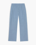 Linen Crop Racer Stripe Pant - Cornflower