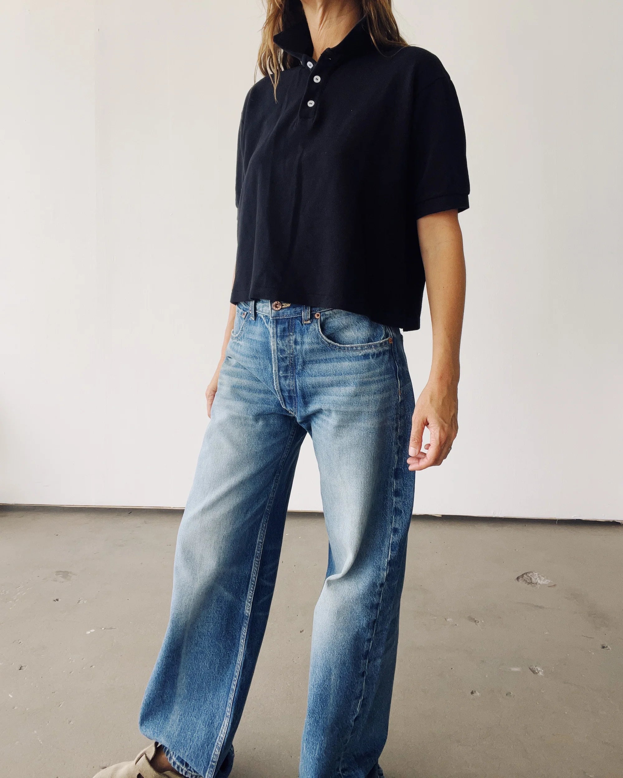Boxy Polo - Black