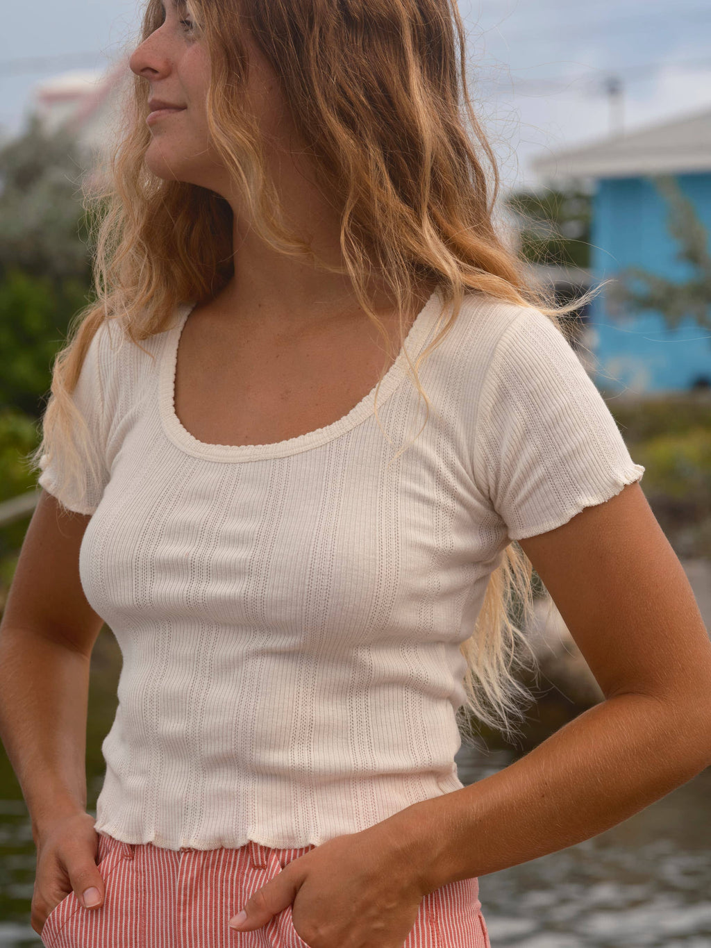 Pointelle Tee