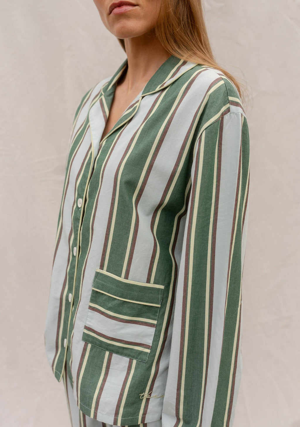 Cotton Pyjamas in Blue Stripe
